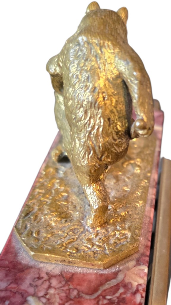 Christophe Fratin circa 1930 pendule pendulette et bronze doré signé fratin -photo-4