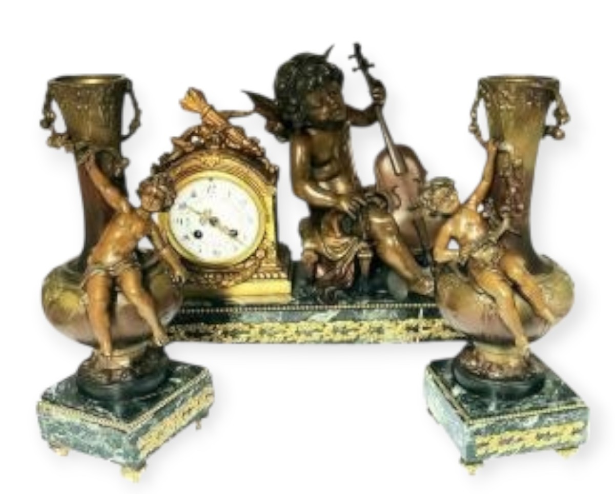 Moreau Mantel Trim With Bronze Patina Cello Player