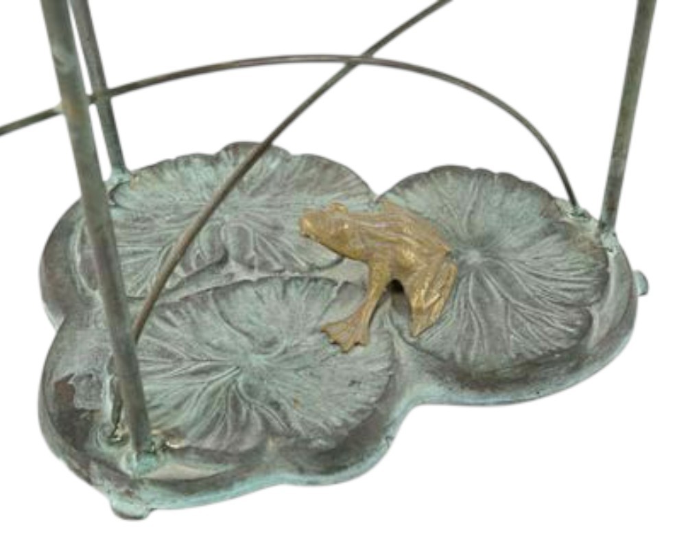 Jivko Prague Bronze Coffee Table Base Featuring A Frog On Three Water Lilies-photo-3