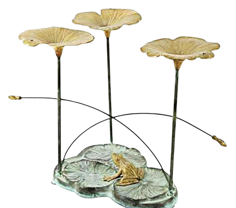 Jivko Prague Bronze Coffee Table Base Featuring A Frog On Three Water Lilies