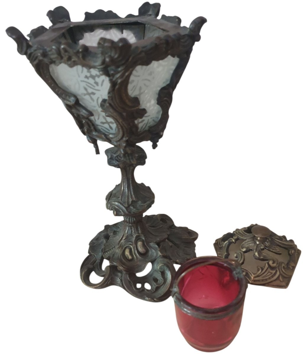 Gustave Leblanc Barbediennes 19th Century Bronze Candle Jar-photo-2