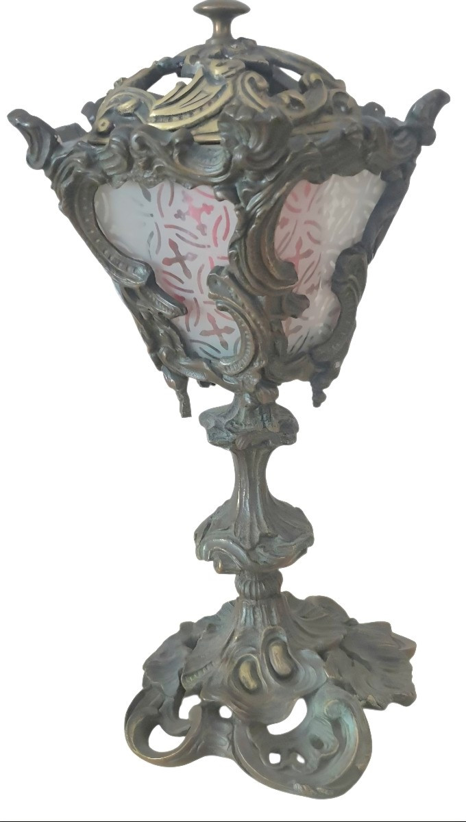 Gustave Leblanc Barbediennes 19th Century Bronze Candle Jar