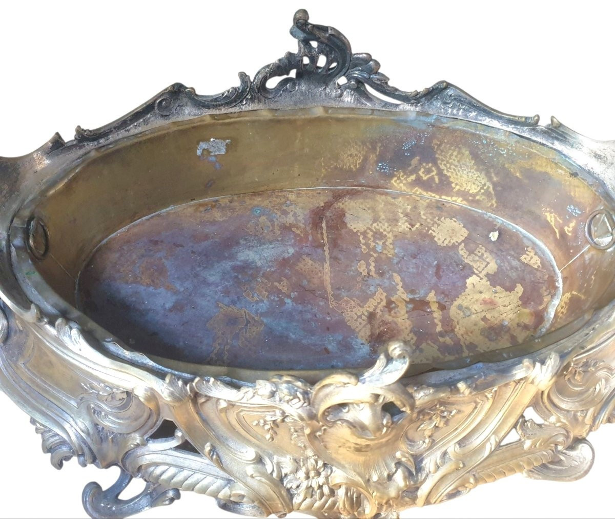 Grande Jardinière de table en bronze massif XIXeme -photo-3