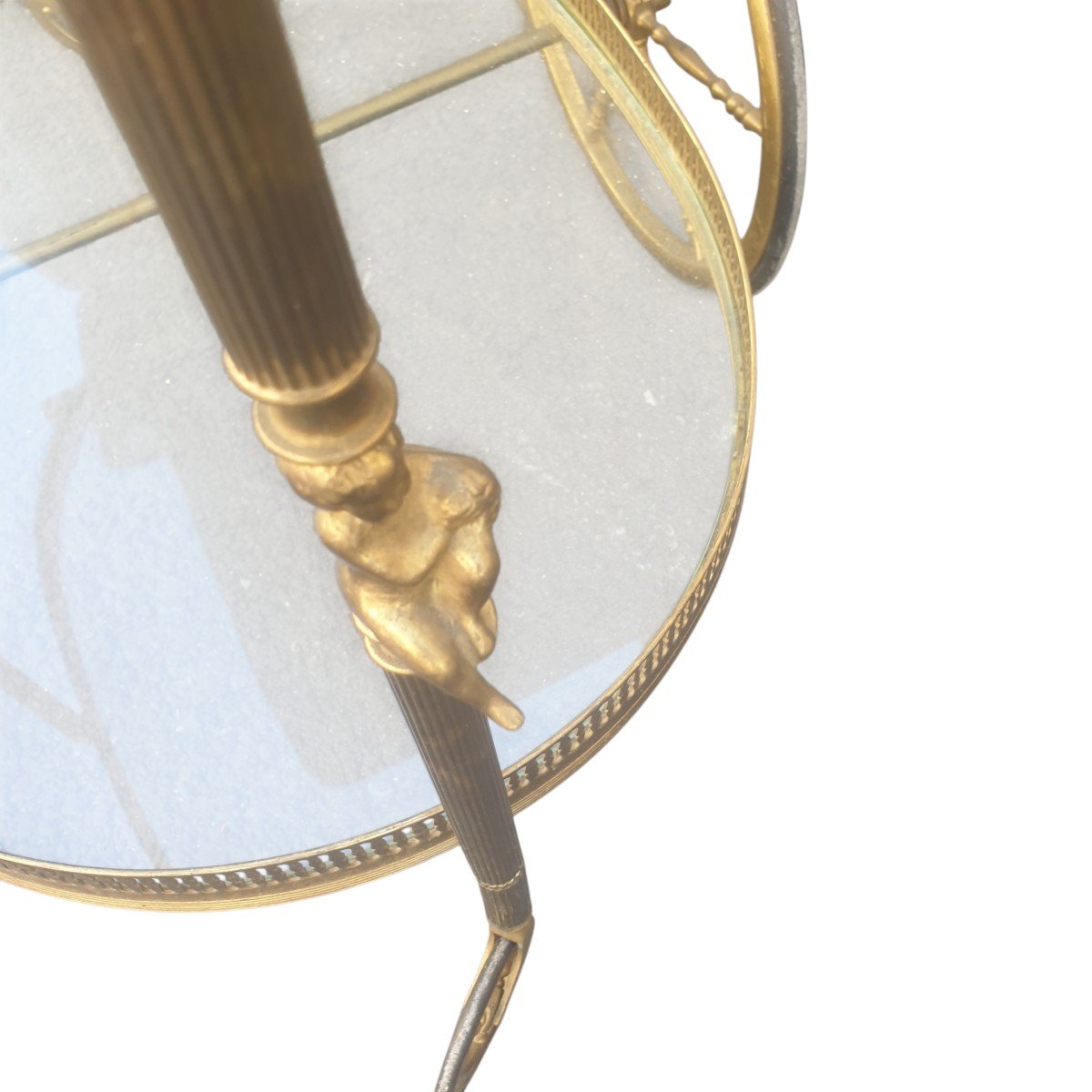 Maison Bagues Oval Brass Rolling Table For Maison Baguès-photo-2