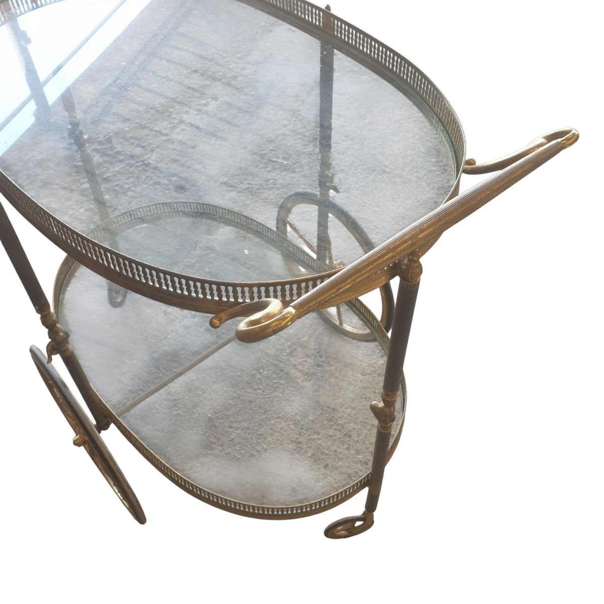 Maison Bagues Oval Brass Rolling Table For Maison Baguès-photo-3