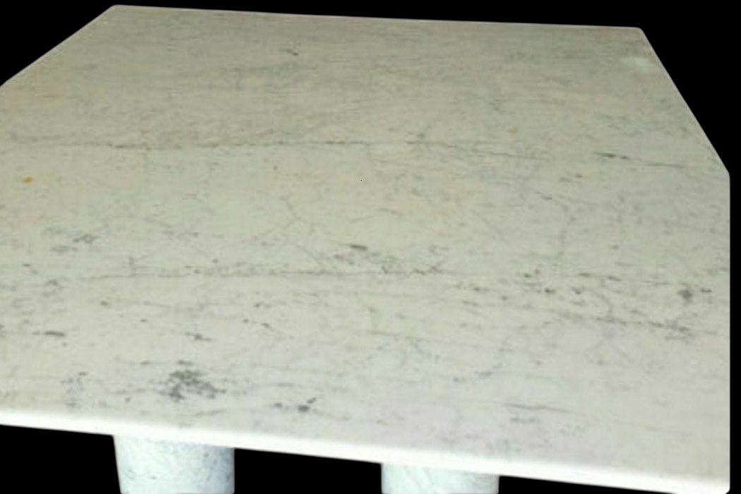Mario Bellini Table de salle à manger en marbre blanc de carrare circa 1970-photo-1