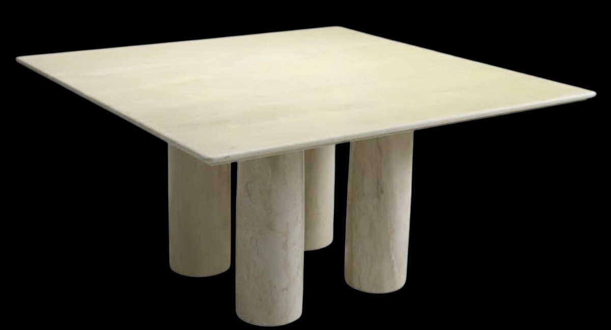 Mario Bellini Table de salle à manger en marbre blanc de carrare circa 1970