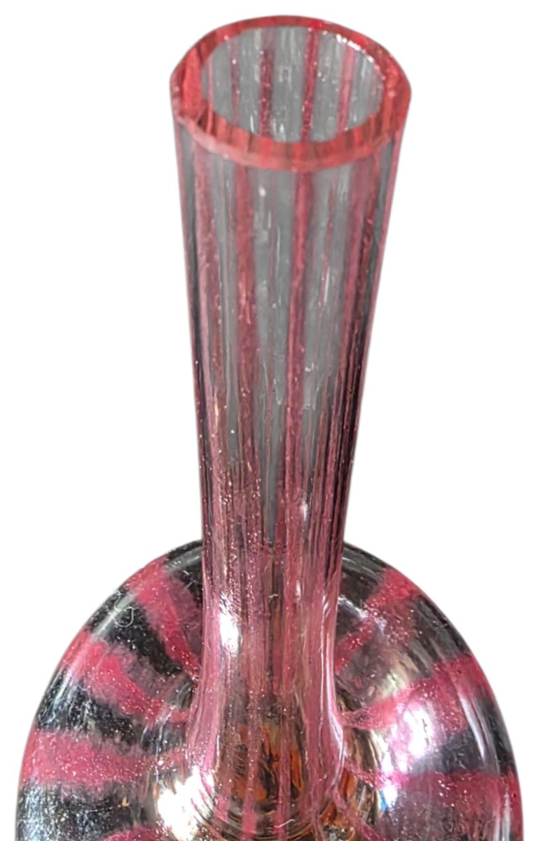 Vase de type berluze de Charles SCHNEIDER verre Français signature berlingot-photo-2