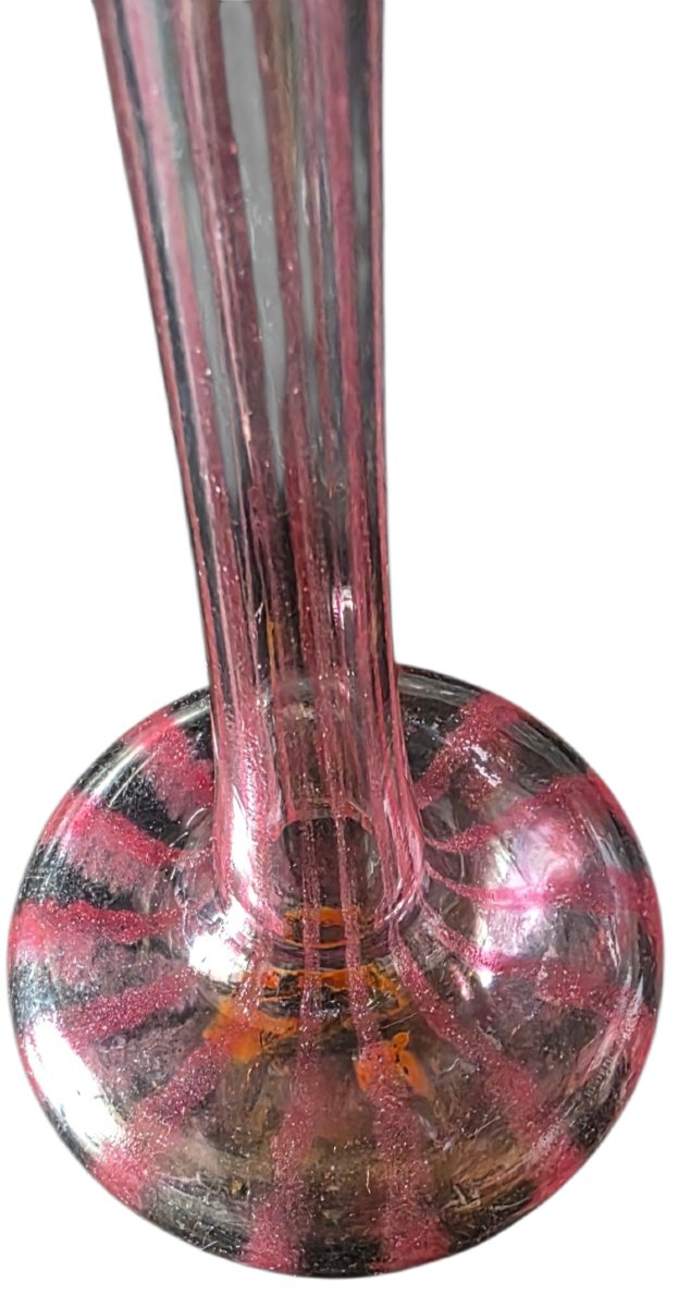 Vase de type berluze de Charles SCHNEIDER verre Français signature berlingot-photo-3