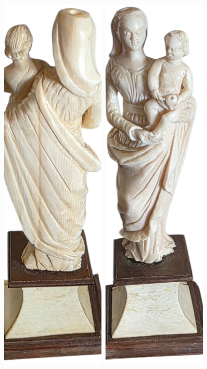 Important Collection Of Noble Material Netsuke Virgin And Child And Various Antiques-photo-2