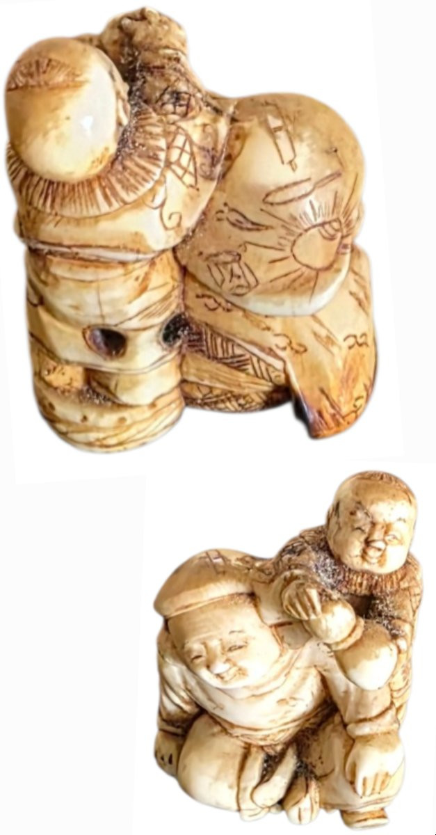 Important Collection Of Noble Material Netsuke Virgin And Child And Various Antiques-photo-2