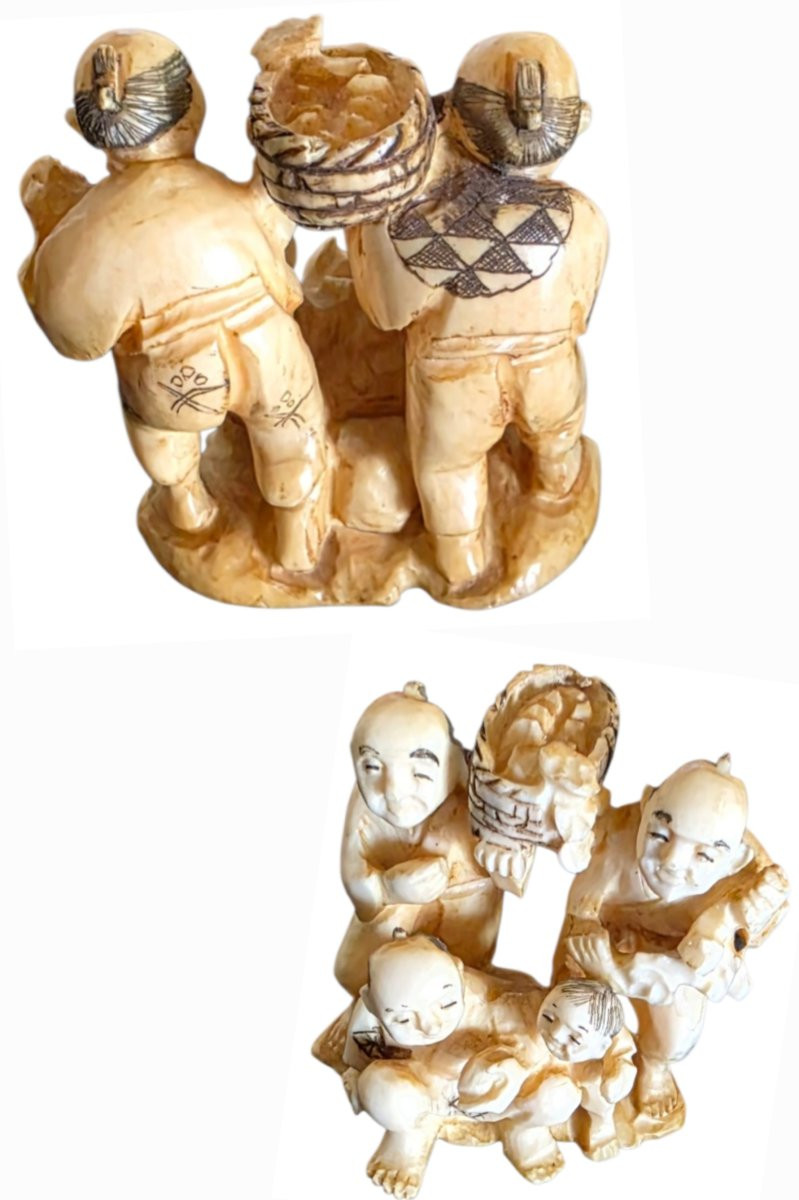 Important Collection Of Noble Material Netsuke Virgin And Child And Various Antiques-photo-3