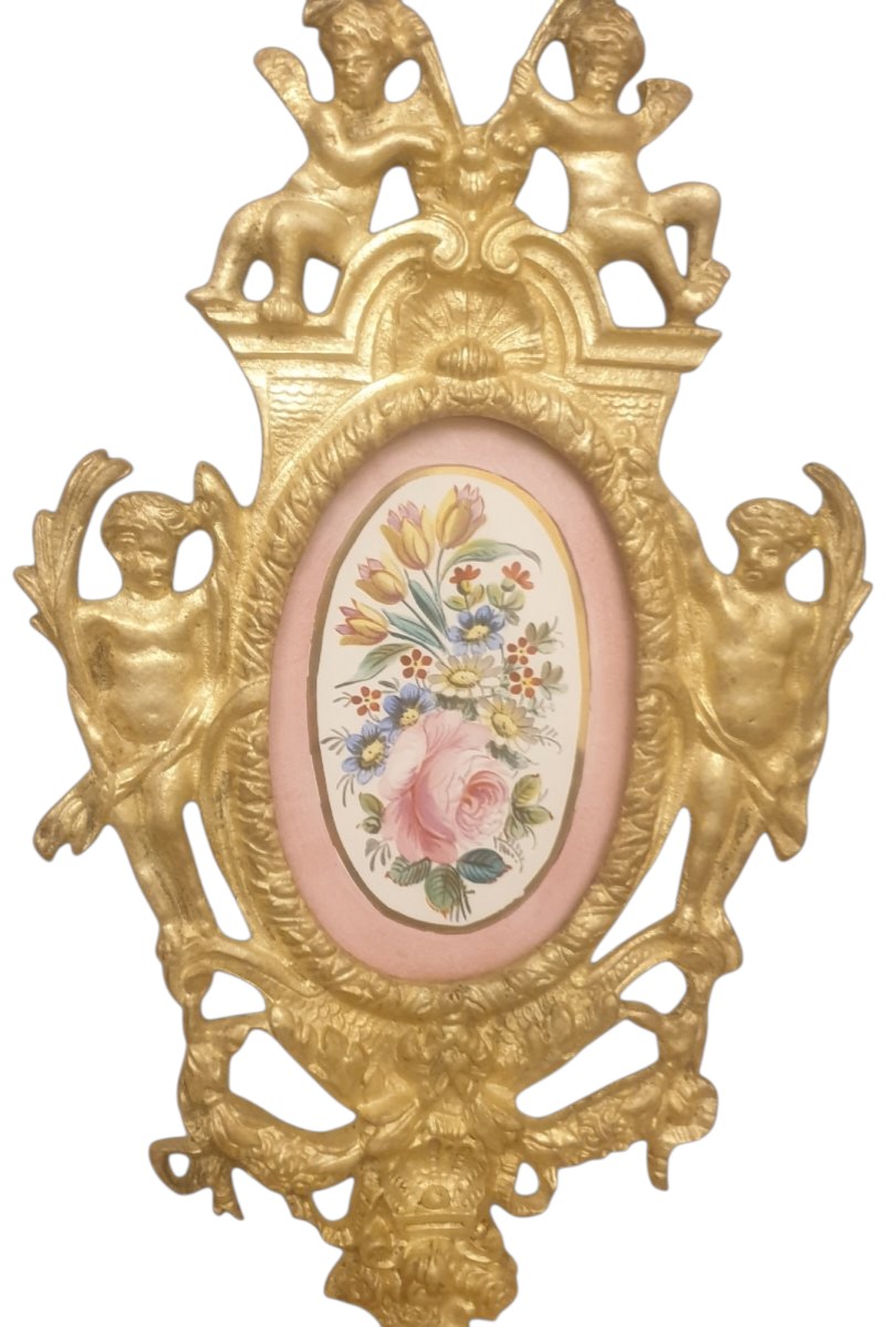 Pair Of Ormolu Sconces In Sèvres Porcelain 19th C. 1850-photo-3