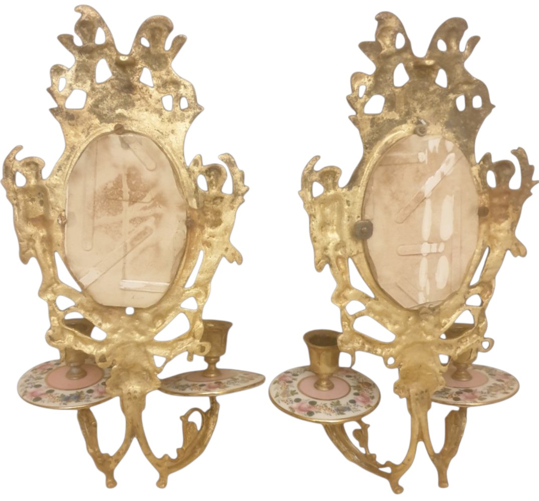 Pair Of Ormolu Sconces In Sèvres Porcelain 19th C. 1850-photo-4