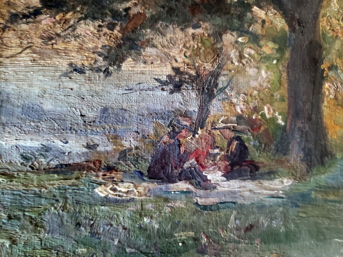 Impressionist Dejeuner Sur l'Herbe Oil On Canvas-photo-3