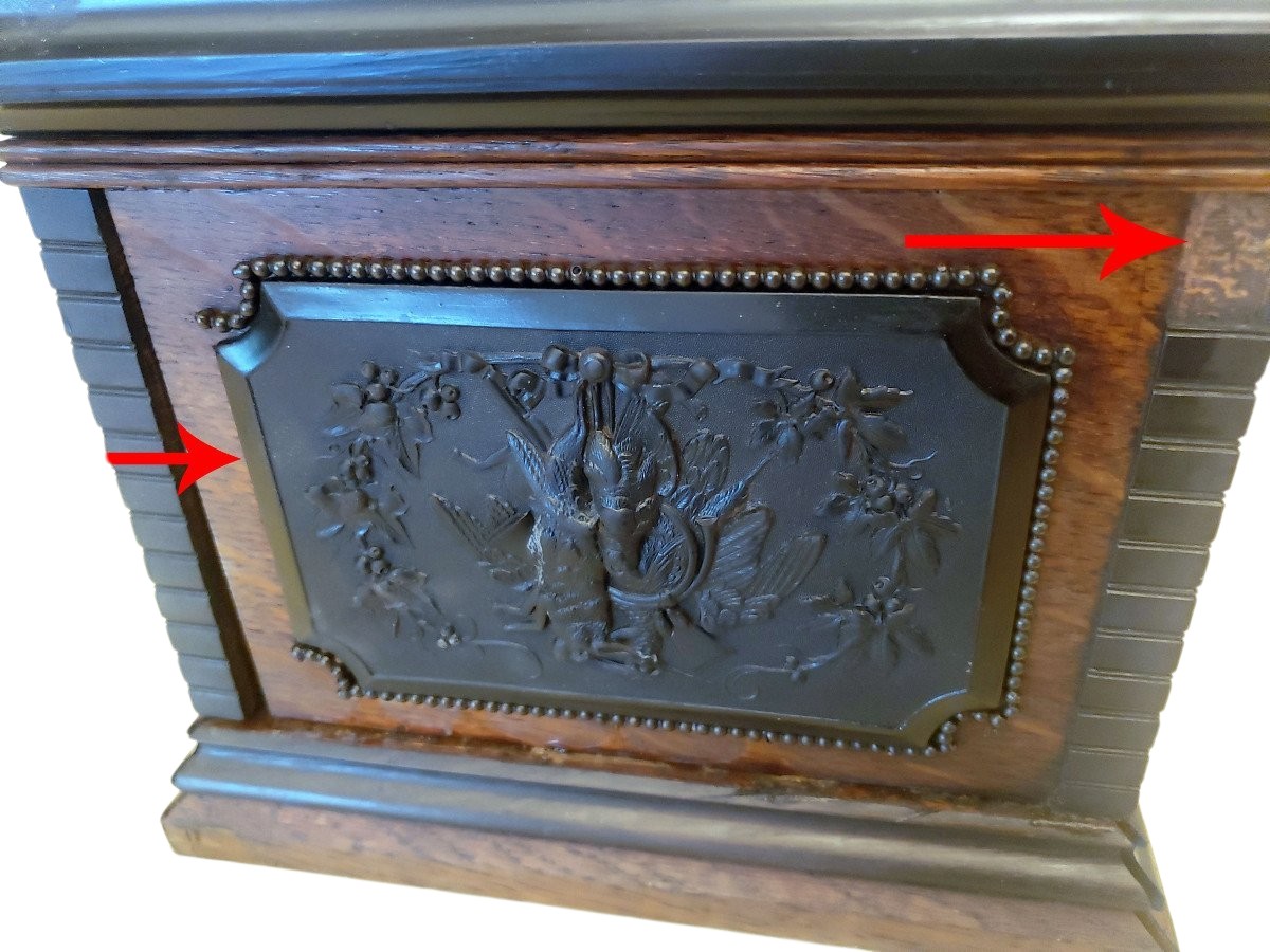 Carved Wood Cigar Box With 5 Shelves, Ebony Hunting Scene-photo-4