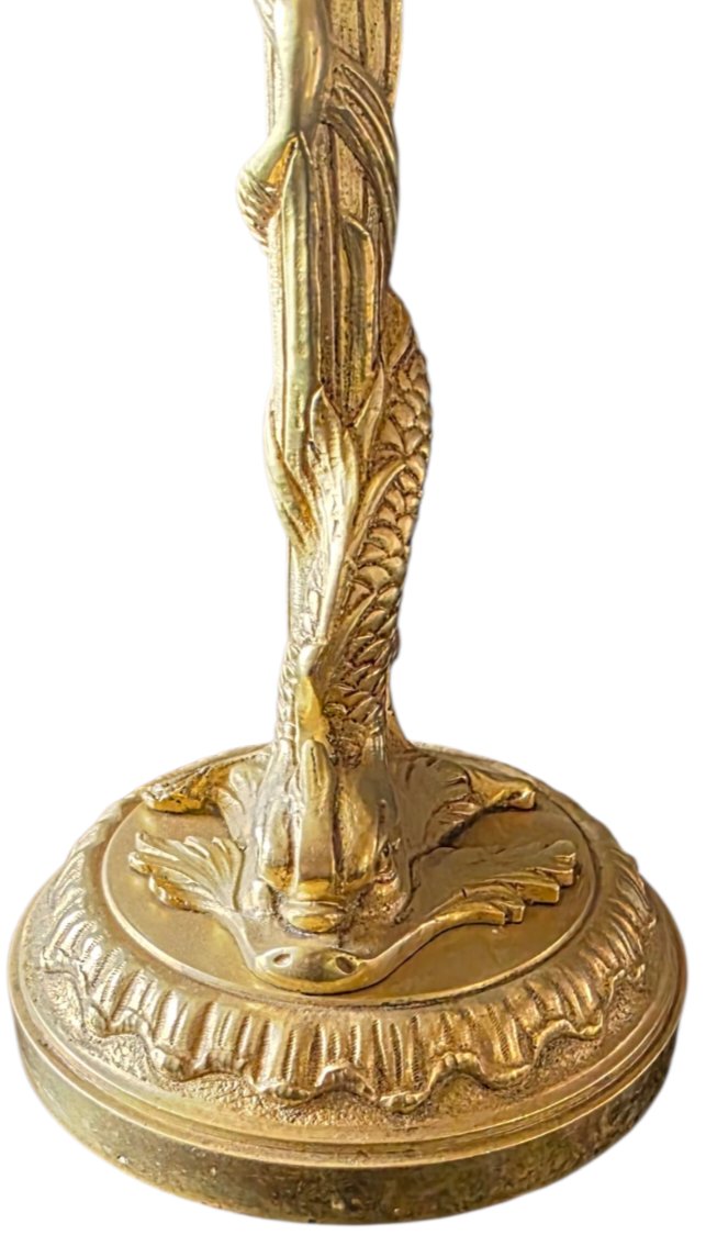 Gilded Bronze Desk Lamp Model Au Dauphin 19th Century-photo-2