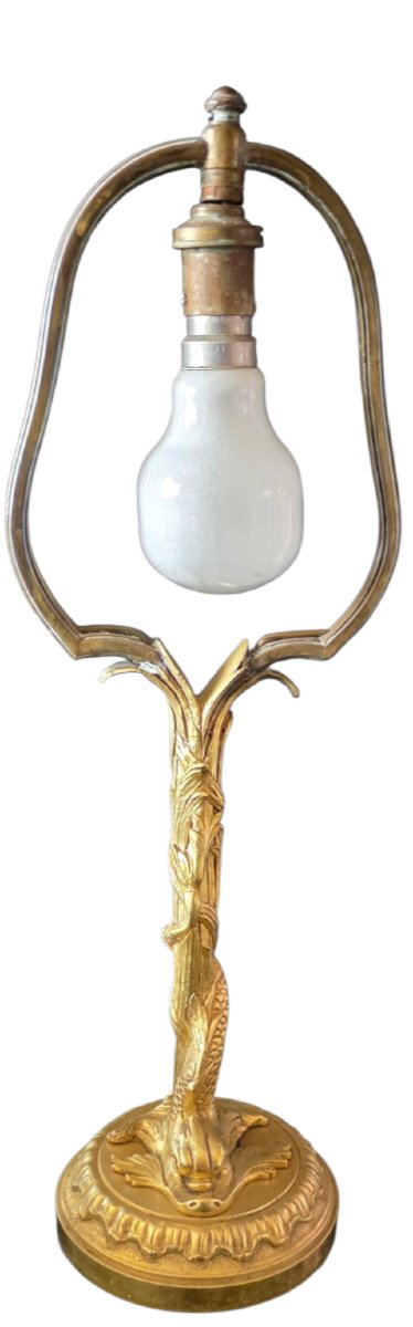 Gilded Bronze Desk Lamp Model Au Dauphin 19th Century-photo-3