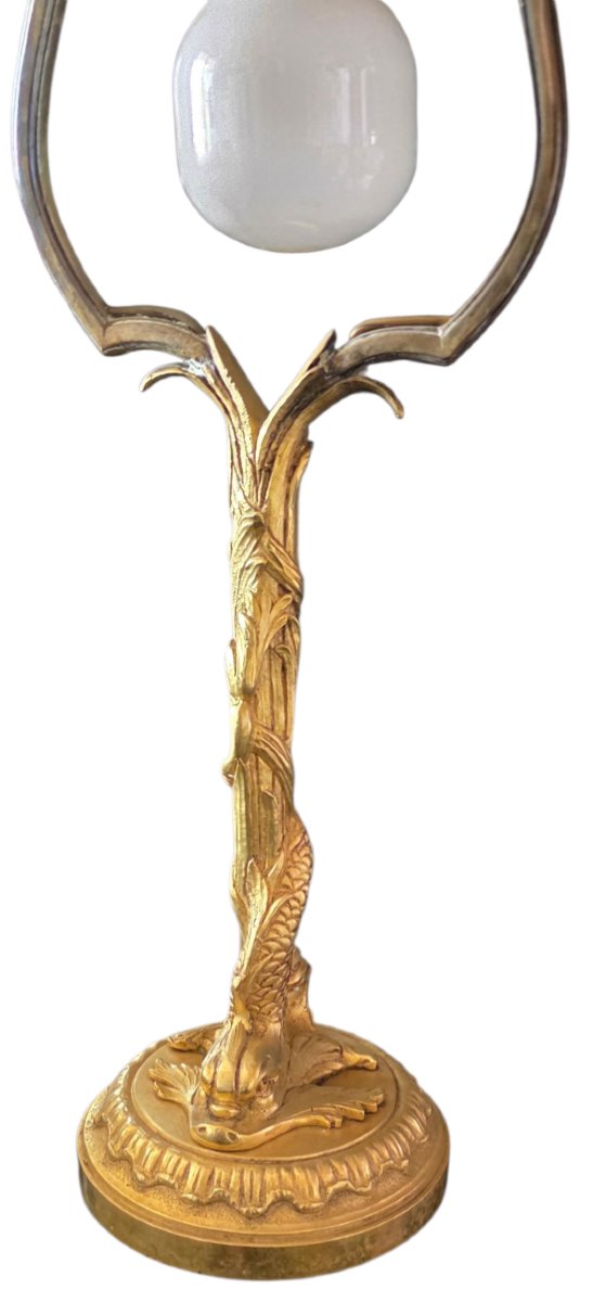 Gilded Bronze Desk Lamp Model Au Dauphin 19th Century-photo-4