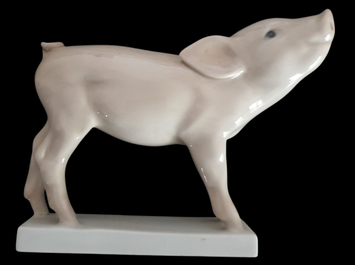 Meissen Emmerich oehler figurine cochon XIXeme -photo-2