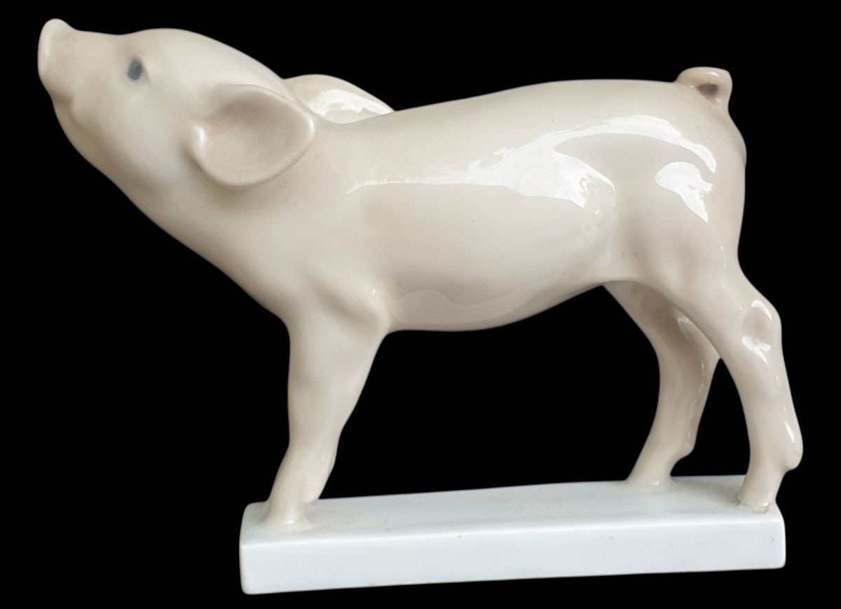 Meissen Emmerich oehler figurine cochon XIXeme -photo-3