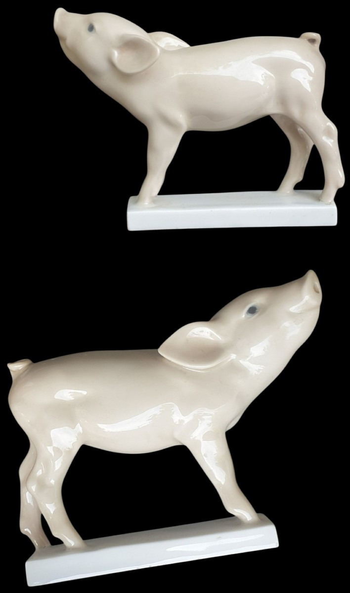 Meissen Emmerich oehler figurine cochon XIXeme 