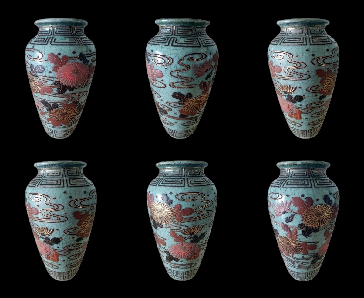 China Stoneware Celadon Lamp With Chinese Lacquer Decor 19th Century 78 Cm Height-photo-3