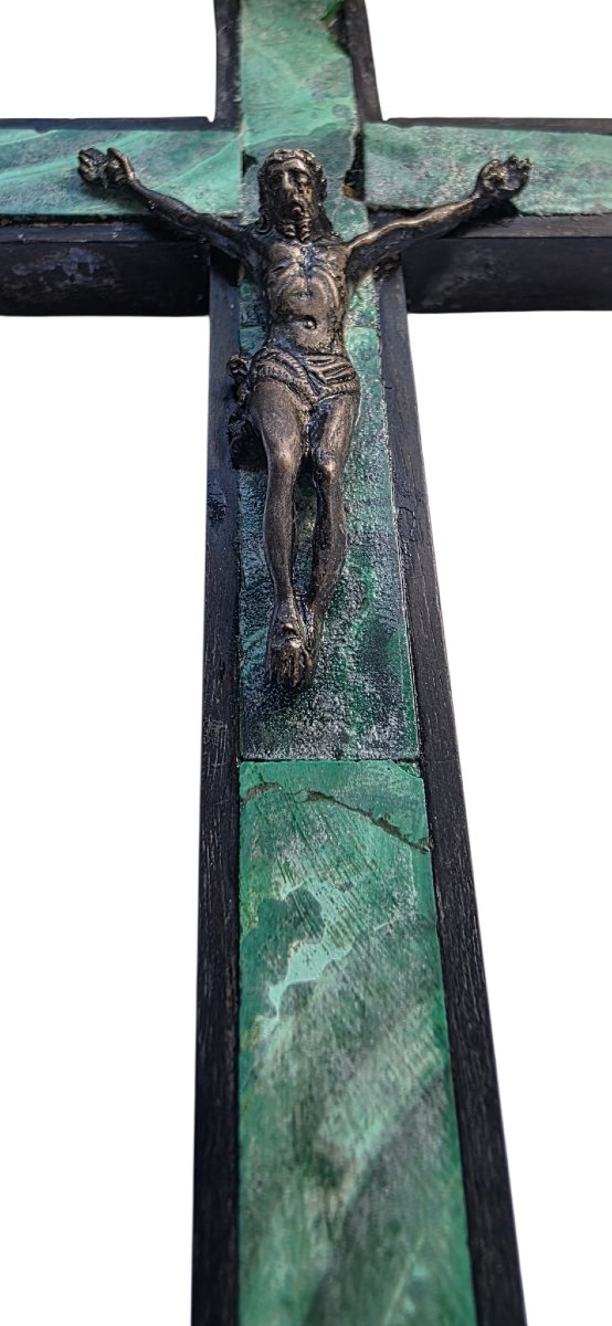 18em Bishop's Pectoral Cross In Malachite And Sterling Silver-photo-6