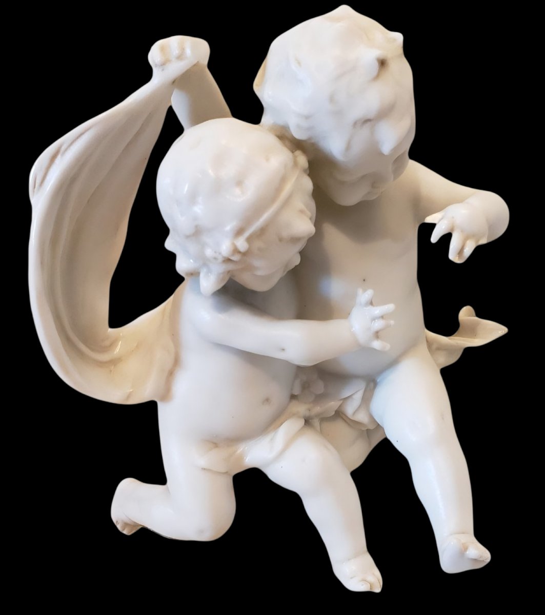 Muller Importante coupe porcelaine enfants dans une coupe coquille-photo-5