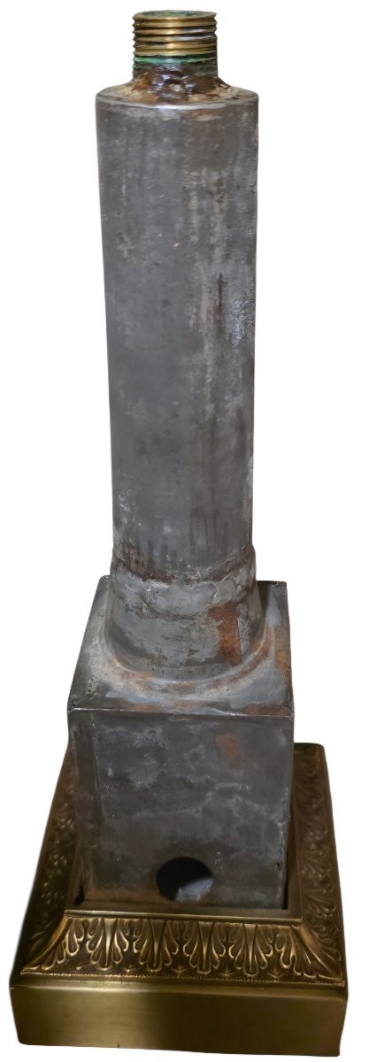 Paire de lampes carcel bronze doré d'époque Empire -photo-1