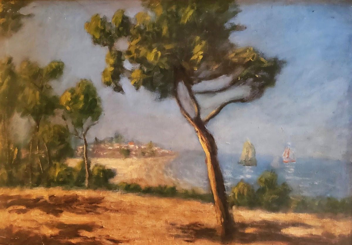 Paul Leduc Belgian Impressionist School Mediterranean View Saint Tropez
