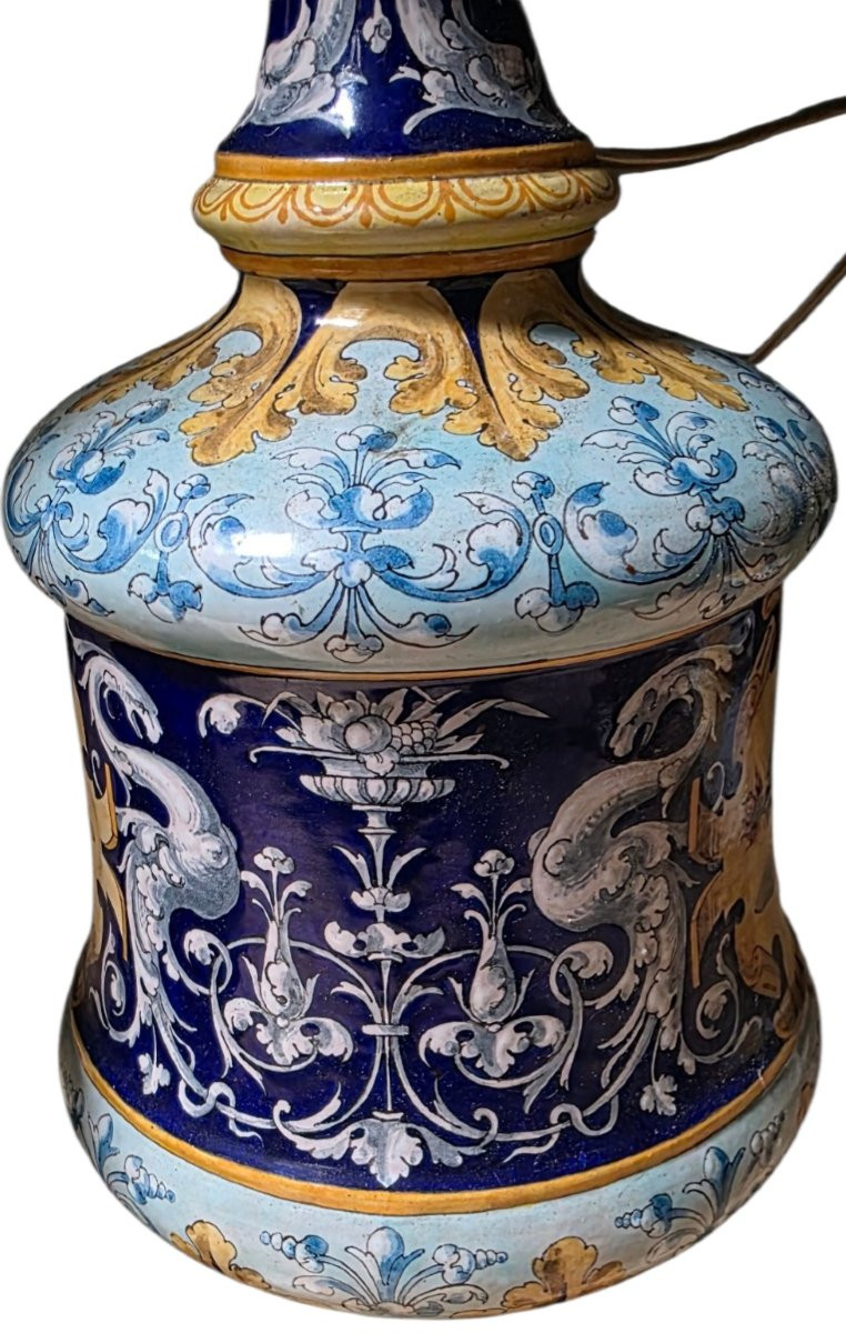 Ulysse A Blois Pair Of Electrified Earthenware Kerosene Lamps-photo-5