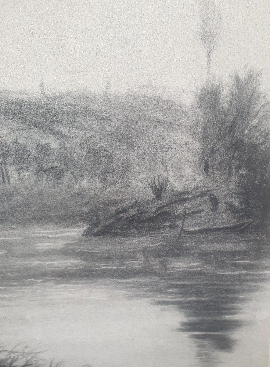 Daniel Ridgway Knight crayon dessin fusain école Américaine XIXeme -photo-4