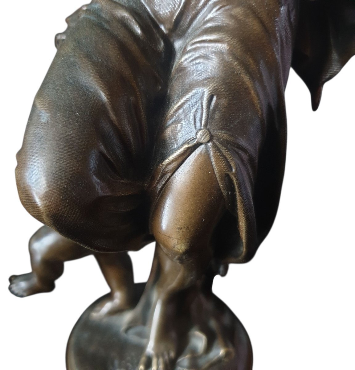 Henry Etienne Dumaine bronze Bacchante et Putto XIXeme -photo-4