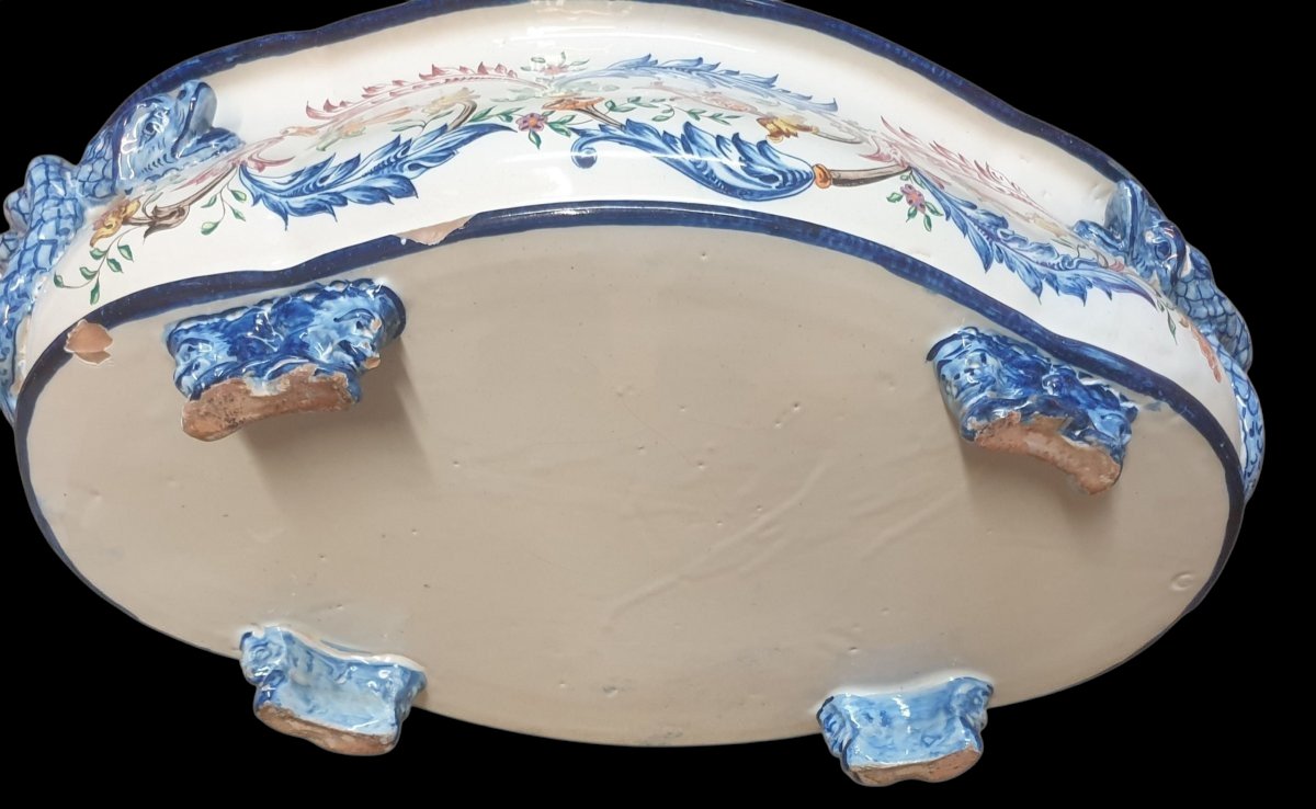 Large Garden Planter In Toul Bellevue Jules Aubry Polychrome Earthenware-photo-3
