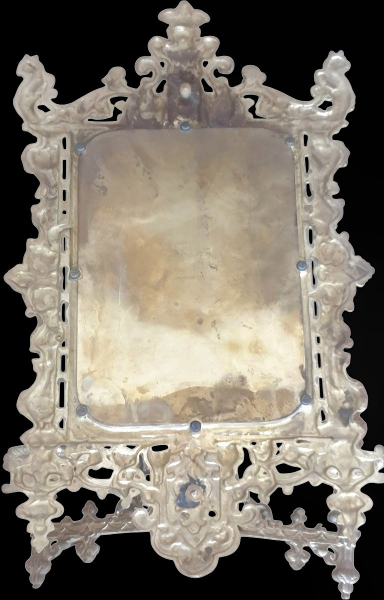 Paire d'appliques rectangulaires en bronze doré Style néo-renaissance XIXème-photo-3