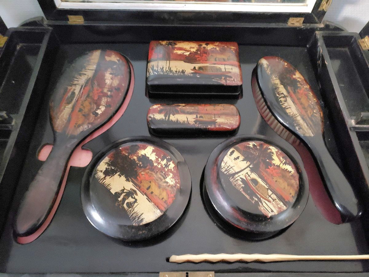 Atelier Thanh Nguyen coffret de toilette en laque de chine vietnam circa 1900-photo-4