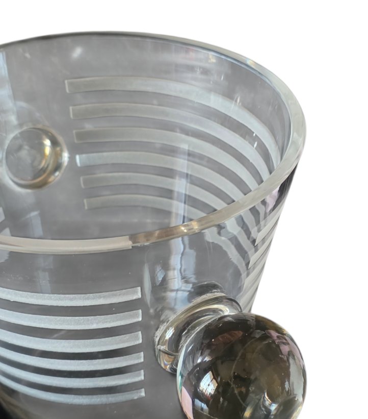 Important seau à champagne en cristal d'époque art déco circa 1930-photo-4