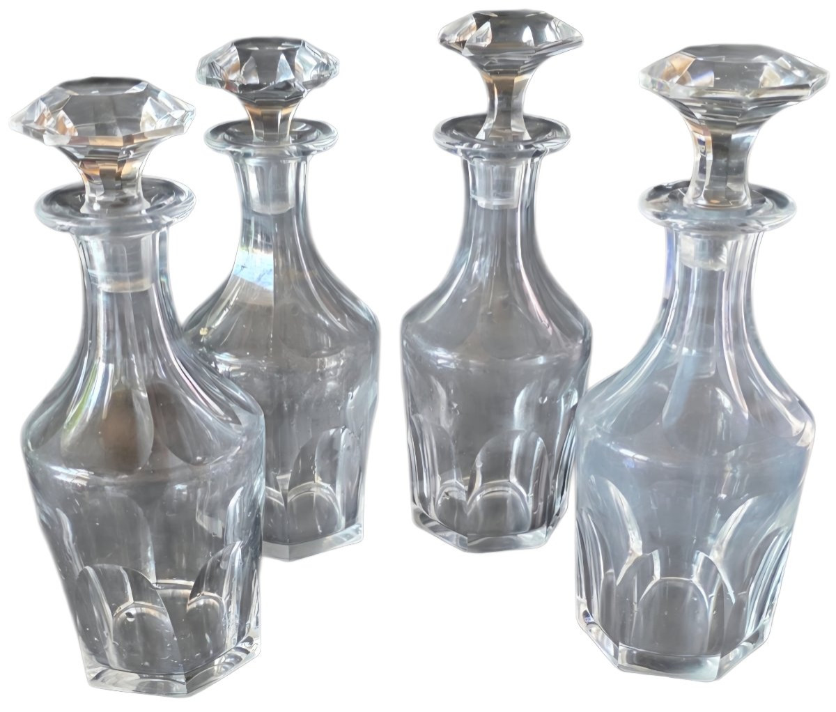 Cave a liqueur Charles X ronce de tuya et sycomore verreries en cristal de baccarat -photo-7