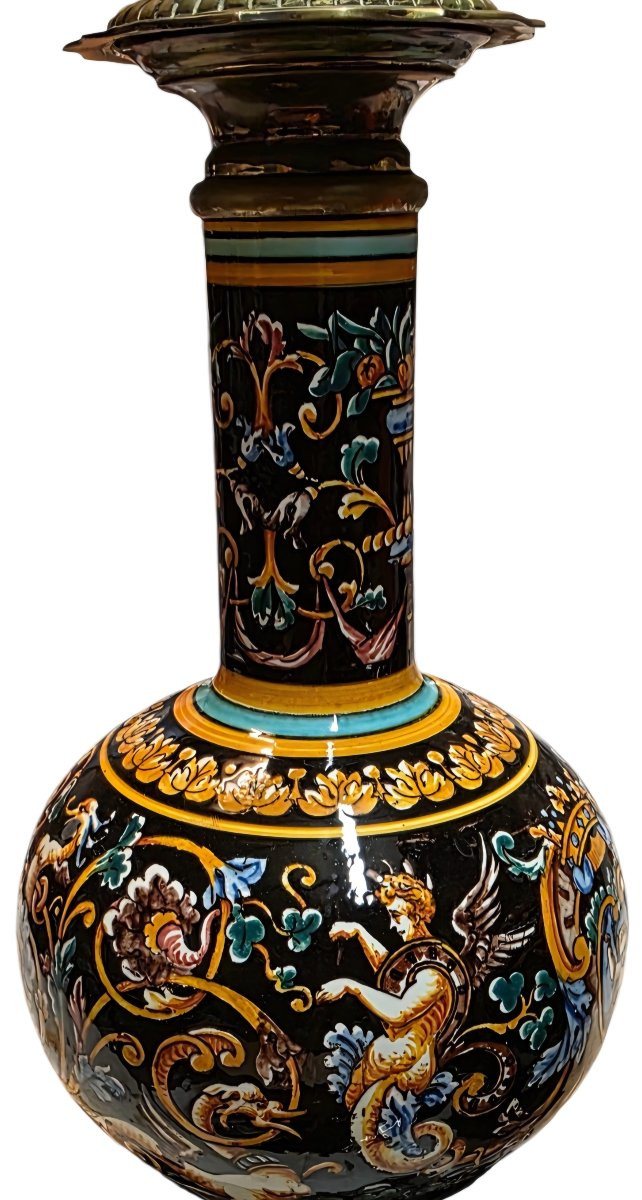 Gien Pair Of Renaissance Lamps 19th Century-photo-3