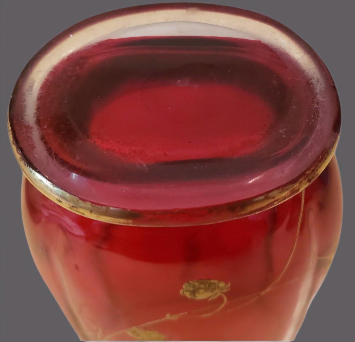 Baccarat Vase Polylobé Cristal Decor A l'Or Circa 1890-photo-3