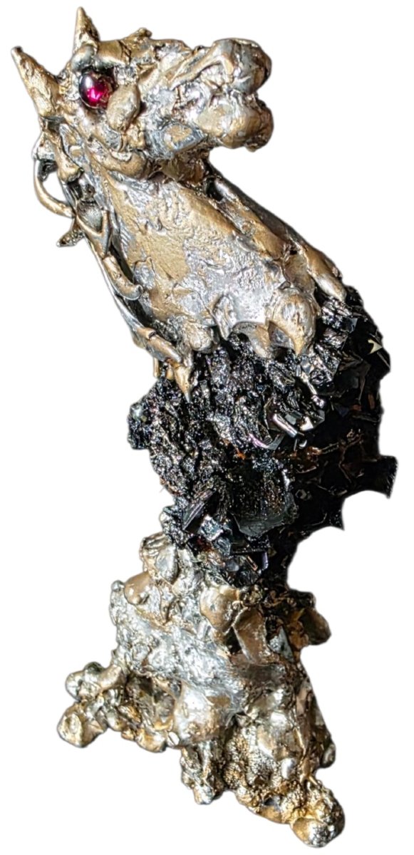 Brutalist Horse Sculpture In Bronze And Cassiterite Stone Circa 1970 Signature To Ident