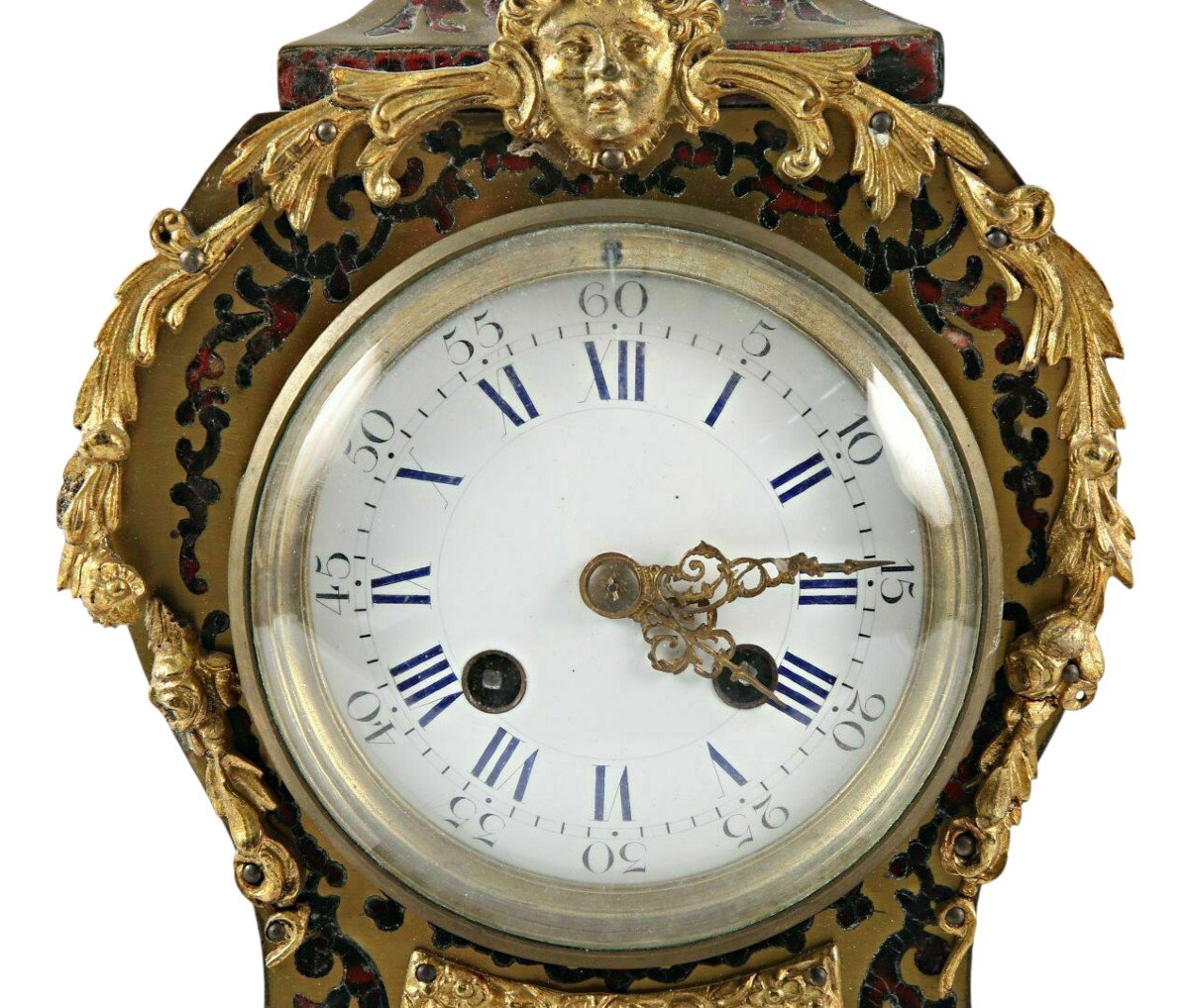 Napoleon III Cartel Clock Tortoise Shell Marquetry Gilt Bronze Victor Reclu Movement-photo-2