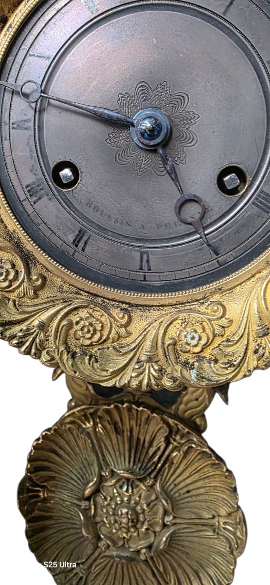 Carrara Marble And Gilt Bronze Clock With Boar Sculpture, Early 19th Century-photo-5