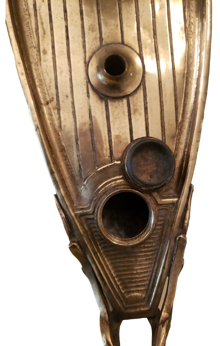 Marine Petroleum Lamp With Boat Decor In Brass And Brass 19th Century-photo-5