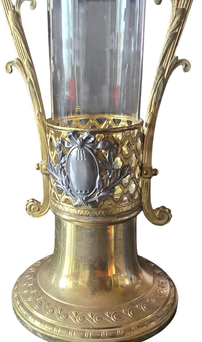 Important milieu de table vase art nouveau probablement de wmf hauteur 49 cm -photo-2