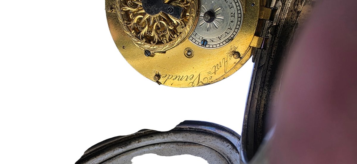 18th Century Silver Cock Gousset Watch By Antoine Vernédé A Montauban-photo-1