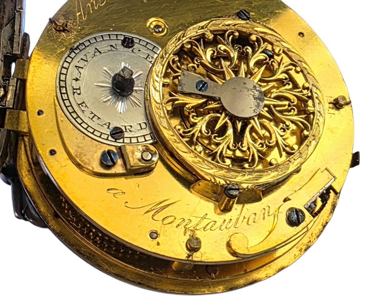 18th Century Silver Cock Gousset Watch By Antoine Vernédé A Montauban-photo-6