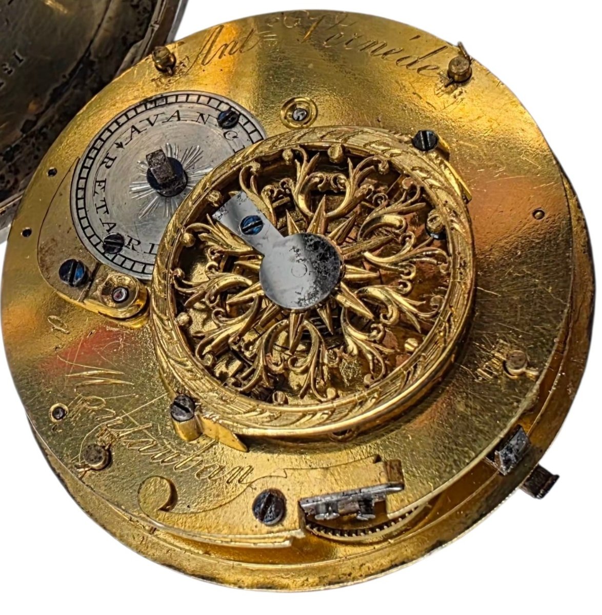 18th Century Silver Cock Gousset Watch By Antoine Vernédé A Montauban