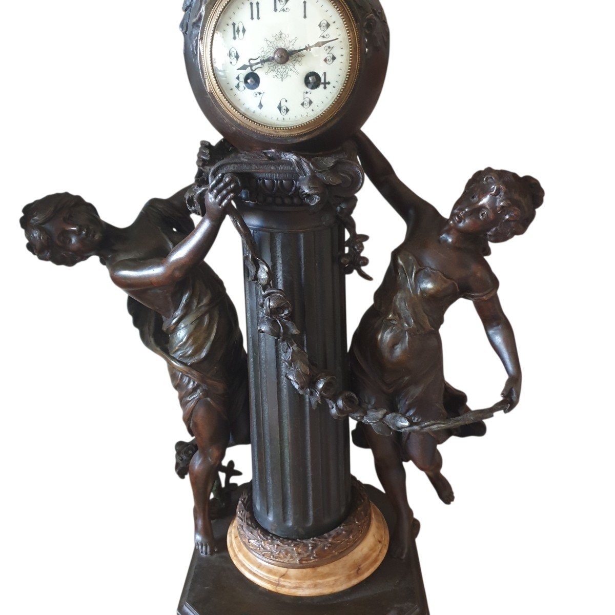 Important Clock L&f Moreau Signed Circa 1880 Napoleon III Height 75 Cm-photo-4
